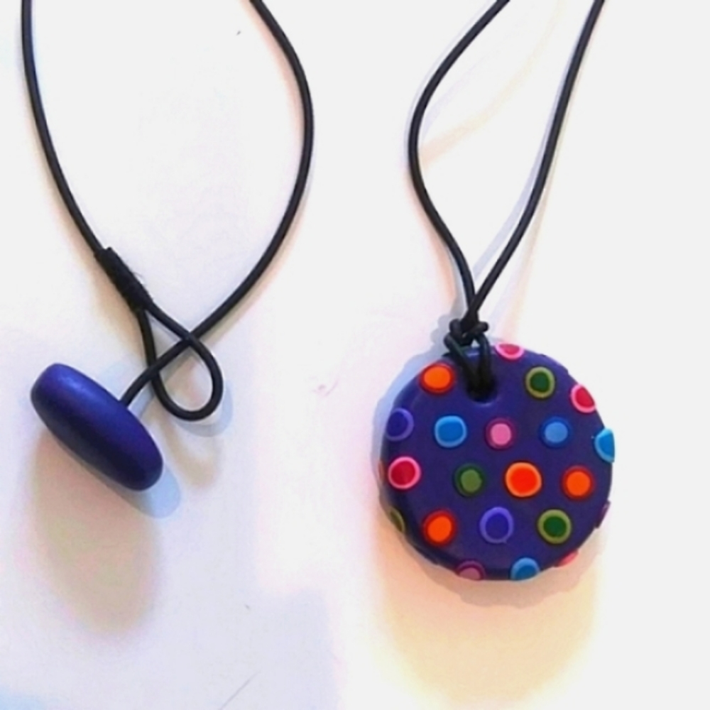 Artisan Contemporary Colorful Purple Pendant Long Necklace